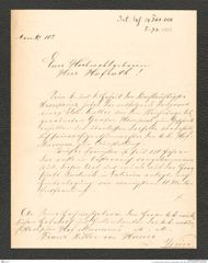 k.k. naturhistorisches Hofmuseum, Intendanzakten 1885-1896 (Hauer), Aktenzahl Z.74/1888, Seite 1